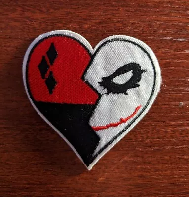 Harley Quinn Patch Half Face Heart Patch Batman Joker Embroidered Iron On 3X3  • $4.50