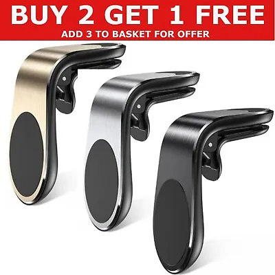 Car Mobile Phone Holder Magnetic Universal L-Type Air Vent Mount Stand • £4.90