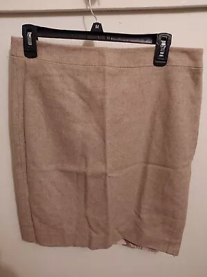 J. Crew Tan Beige Pencil Skirt Size 8 Polyester Doublure • $8.05