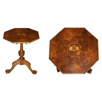 Stunning Burr Walnut Early 19th Century Birdcage Table Top On Later Claw & Ball • $1680.14