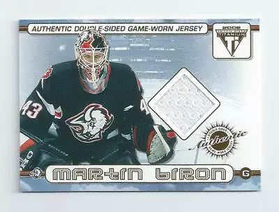 Martin Biron And Miroslav Satan 01-02 Titanium Double Sided Jersey Card • $2