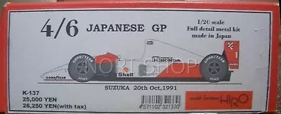 MFH 1/20 Full Detail Metal Kit 4/6 JAPANESE GP SUZUKA 20th Oct 1991  K-137 • $675