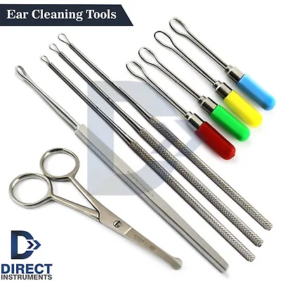 Ear Cleaning Tools Ear Wax Remover Billeau Loops Ear Pick Curettes Cleaner Kit • $6.94
