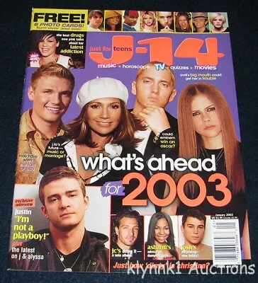 J-14 Magazine Jan 2003 Nick Carter Sum 41 Justin Timberlake  Josh Ashanti • $14.97