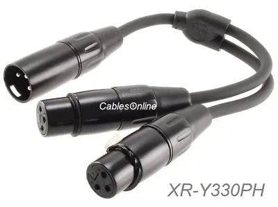 6-inch Pig-Hog XLR (3-Pin) Male Jack To 2-XLR Female Y-Splitter OFC Cable • $15.95