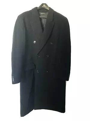 Stafford Executive Collection Overcoat Size 40 Long Black Cashmere Blend XLNT • $45