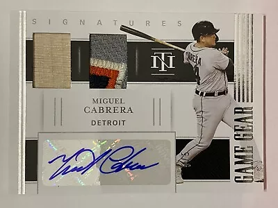 2021 Panini National Treasures Miguel Cabrera Game Gear Patch Bat Auto /5 • $250