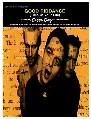 GREEN DAY 1997 Sheet Music GOOD RIDDANCE (Time Of Your Life) BILLY JOE ARMSTRONG • $7.49