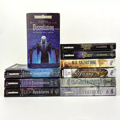 Forgotten Realms 10 Paperback Book Lot R.A. Salvatore Drizzt Spider Queen + • $29.99