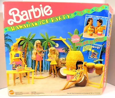 Vintage 1990 Barbie Hawaiian Ice Party Play Set Box & Parts (Incomplete) • $30