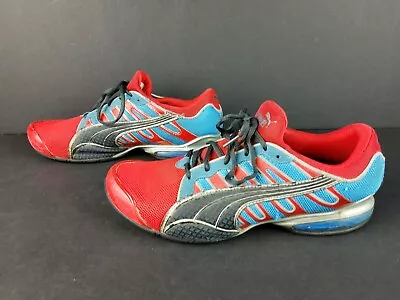 Puma Voltaic 3 Running Sneakers Shoes Mens 9 Red Blue Athletic 186034 - USED • $16.96