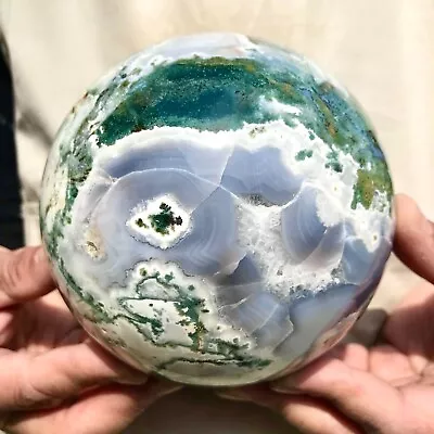 2300g Natural Aquatic Plants Agate Crystal Sphere Water Grass Moss Agate Ball • $4.25