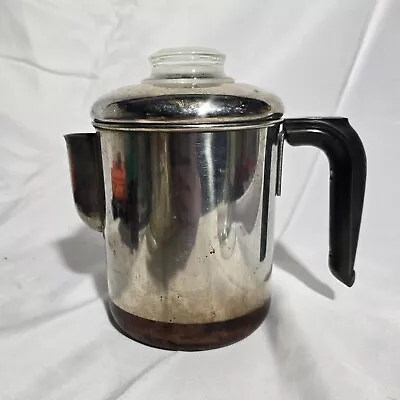 Vintage Copper Clad Revere Ware Percolator Coffee Pot Stainless PNT 2272609 • $28.87