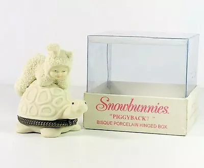 Sunowbunnies Piggyback Turtle Hinged Porcelain Trinket Box 26299 Dept 56 C515 • $6.95