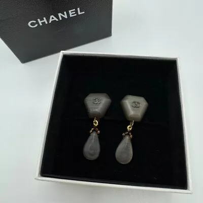 Authentic Chanel Earrings Vintage Coco Mark Wood Motif Stamp 99A Japan 311 4302 • $400