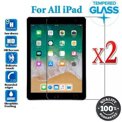 2 Tempered Glass Screen Protector For IPad 2 3 4 Air 1 2 6th 7th 8th Gen Nonoem • $10.80