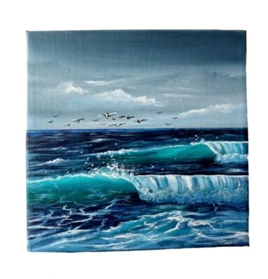 £25 • Buy Original Acrylic Painting On Canvas Ocean Seascape Waves Painting