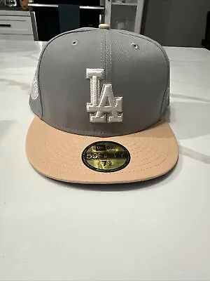 LA Dodgers MLB New Era 1980 All Star Game Gray Peach Fitted Cap Hat 7 7/8 New • $32