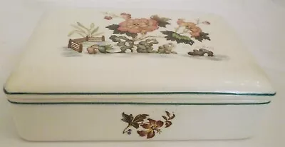 Vintage Wedgwood Of Etruria & Barlaston Uk Eastern Flowers Porcelain Trinket Box • $28