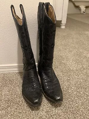 Circle G Womens Cross Embroidered Cowboy Boots Sz 6 Black 5060 Country Western • $26