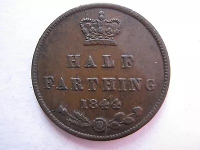 1844 Victoria Copper Half Farthing VF • £0.99