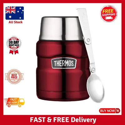 Thermos Stainless King Vacuum Insulated Food Jar 470ml Red FREE SHIPPING AU • $34.47