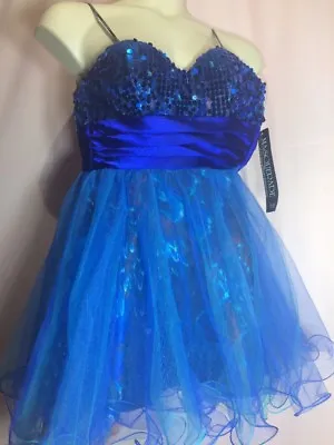 NWT Masquerade 7/8 XS/S? Blue Sequined Women Dress Prom Party M18 • $38