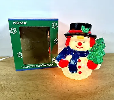 Vintage Noma Lighted Snowman Hard Plastic Tabletop Light Working Christmas 8” • $28.97
