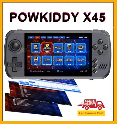 $89 • Buy Powkiddy X45 4.5 Inch IPS Screen Retro Handheld Game Console 64G 6000 GAMES