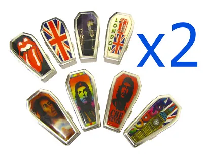 2 X Tobacco Tin Case Bob Marley Union Jack Souvenir Novelty Coffin Flip Open  • £4.49
