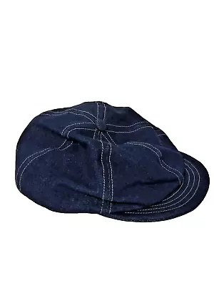 Mossant Paris Unisex Denim Newsboy Cap Hat Sz M 20s 30s Gatsby Boardwalk Empire • $24.95