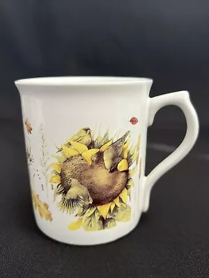 1997 Marjolein Bastin Coffee Mug Gathered On A Sunflower Nuthatch Bird Flowers • $9.99