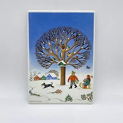 VTG Villeroy & Boch A65 Sleigh Ride Cronshagen Porcelain Postcard Picture Tile • $12.50