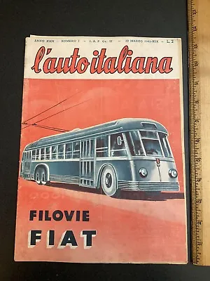 L'automobile Italian Car Magazine 1939 Siata Torino Trucks Fiat Bus • $20