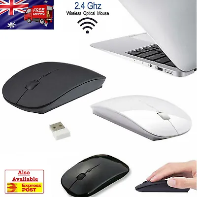 $11.39 • Buy Portable Wireless Computer Ergonomic Mouse 2.4Ghz USB Optical Mice For Laptop PC