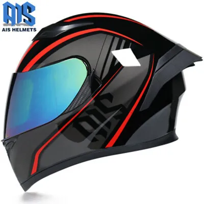 DOT Motorcycle Helmet Dual Lens ATV Motorcross Crash Motorbike Full Face Helmets • $90.92