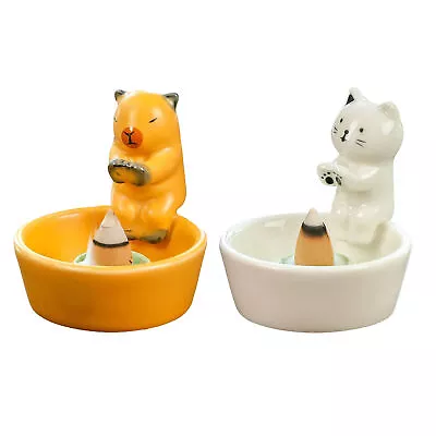 Cat Candle Holder Cute Cone Incense Burner Incense Tray Home Decor Meditation • $13.88