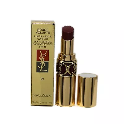 Ysl Rouge Volupte Silky-sensual Radiant Lipstick 4g #21-vibrant Brown Ysl37576 • $49.50