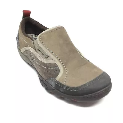 Women's Merrell Mimosa Moc Loafers Shoe Size 7 B Brown Taupe Leather Casual AE10 • $18.93