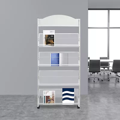 4 Tiers Newspaper Rack Magazine Stand Literature Holder Book Magazine Display • $61.75