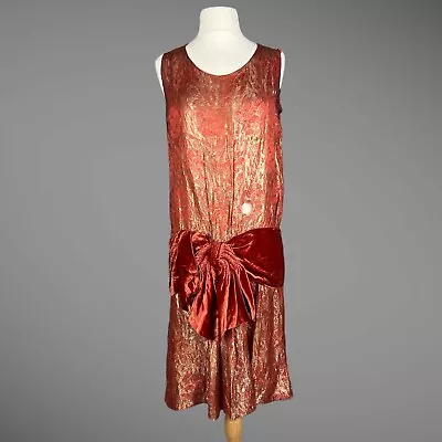 Vintage 1920s Metallic Lame Flapper Dress As-Is • $20.50