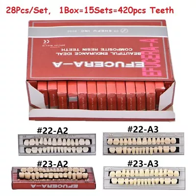 15Sets Dental Acrylic Resin Denture A2 A3 Shade False Teeth Full Set Upper Lower • $23.39