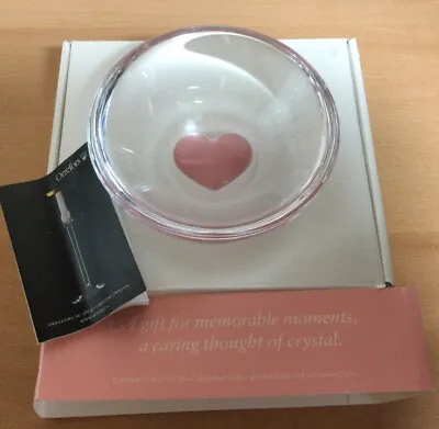 Orrefors Sweetie Crystal Bowl-Clear W/Pink Heart #6573075-Signed & Dated • $9