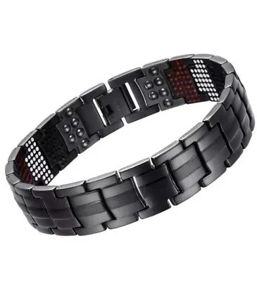 Mens Bio Magnetic Bracelet High Strength Arthritis Pain Relief Healing Gift  • £14.85