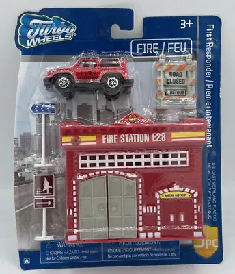 Turbo Wheels Fire Station E28 Mini Building Car Signs Model Train Toy 5 Pc Set • $9.79