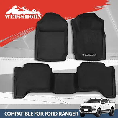 Weisshorn Car Floor Mats Rubber Compatible For Ford Ranger PX PX2 PX3 Dual Cab • $79.95