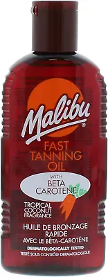 Malibu Sun Bronzing Fast Tanning Oil With Beta Carotene Water Resistant 200ml • £6.98