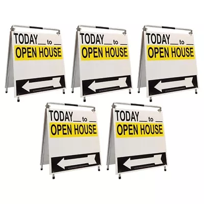 Real Estate Open House Sign Kit Metal A-Frame 5 Pack YWB W/ Today Times • $169.99