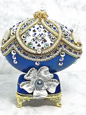 Faberge Egg Wedding Ring Proposal Box Engagement Gift For Women Swarovski 24k HM • $1377.99