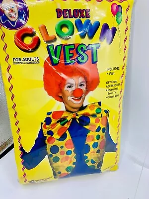 Deluxe Clown Vest Only For Adults Fits UP To Chest Size 42 Mens Costume Vest • $8.40